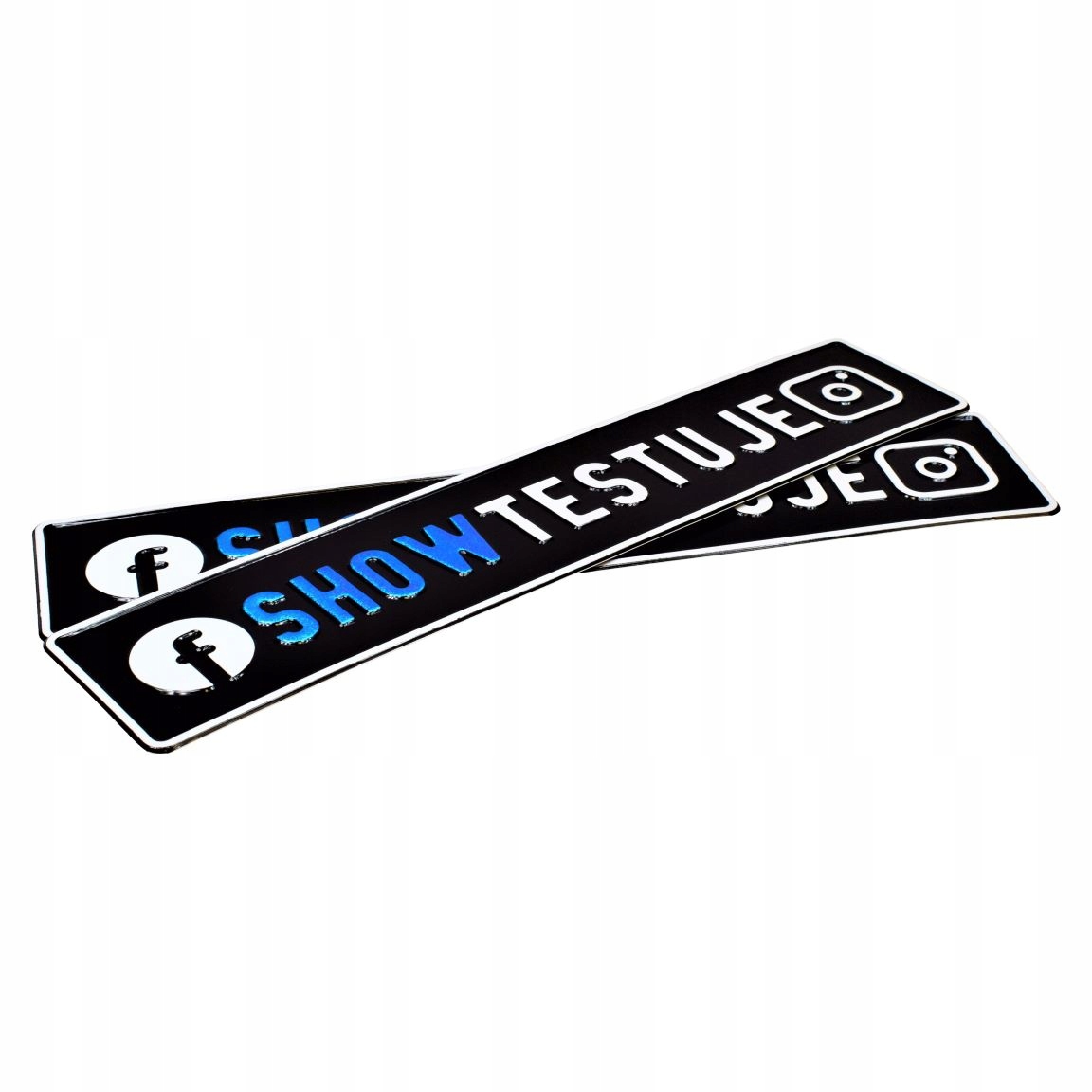 Tablice indywidualne z logiem Instagram Facebook