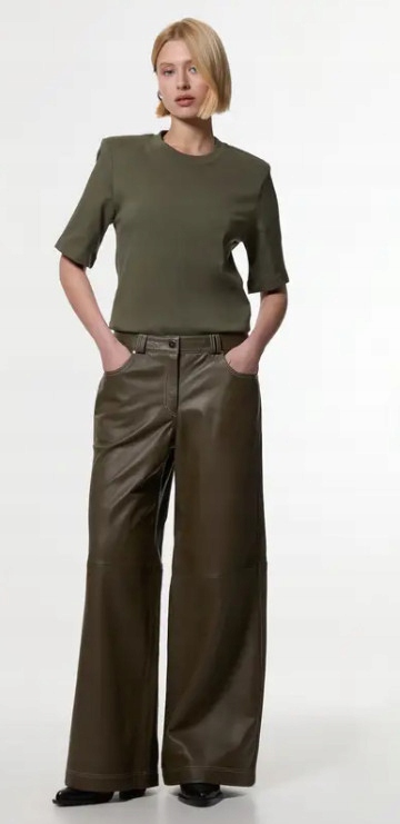 Olivové Kalhoty S Prošíváním Karen Millen