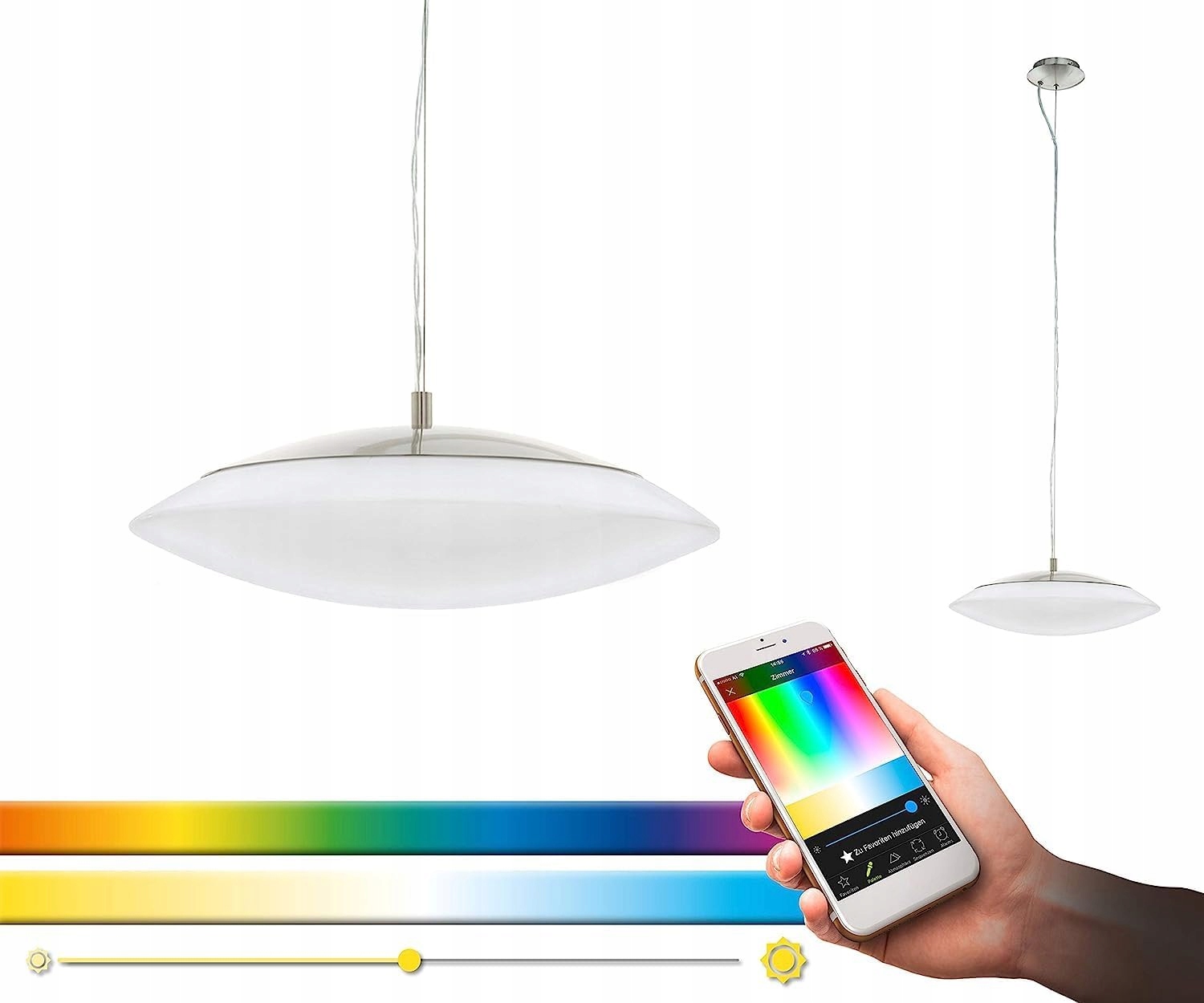 Závěsná skleněná lampa Eglo Frattina-c smart home Led 3400 LM