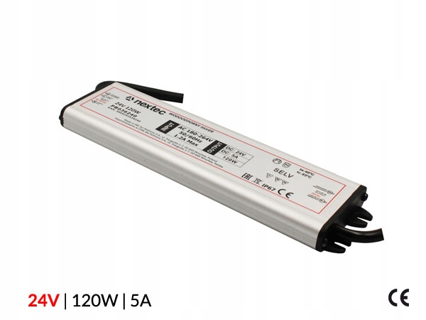 

Zasilacz Wodoodporny Silver IP67 24V 5A 120W