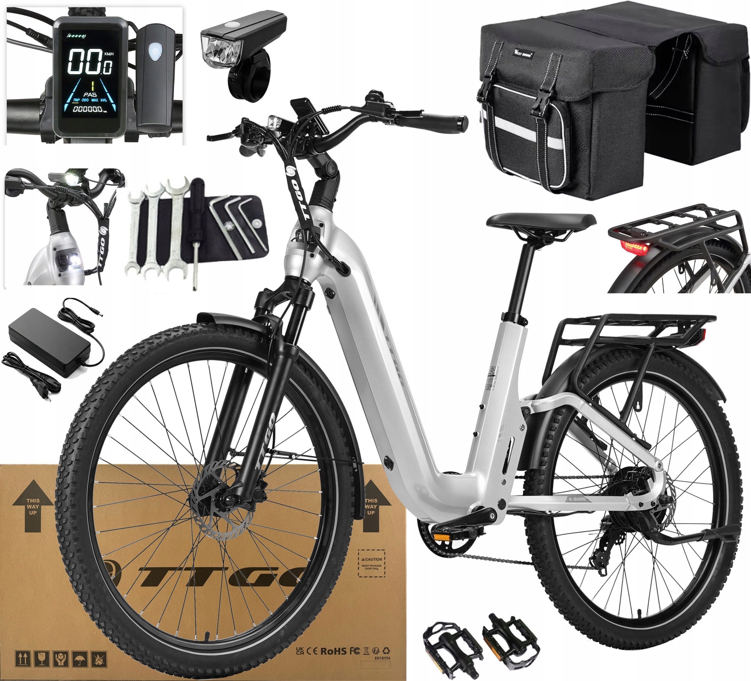 Ttgo E-suvo Elektrokolo Městské 250W 70NM 25KM/H 15Ah 120KM Dárek