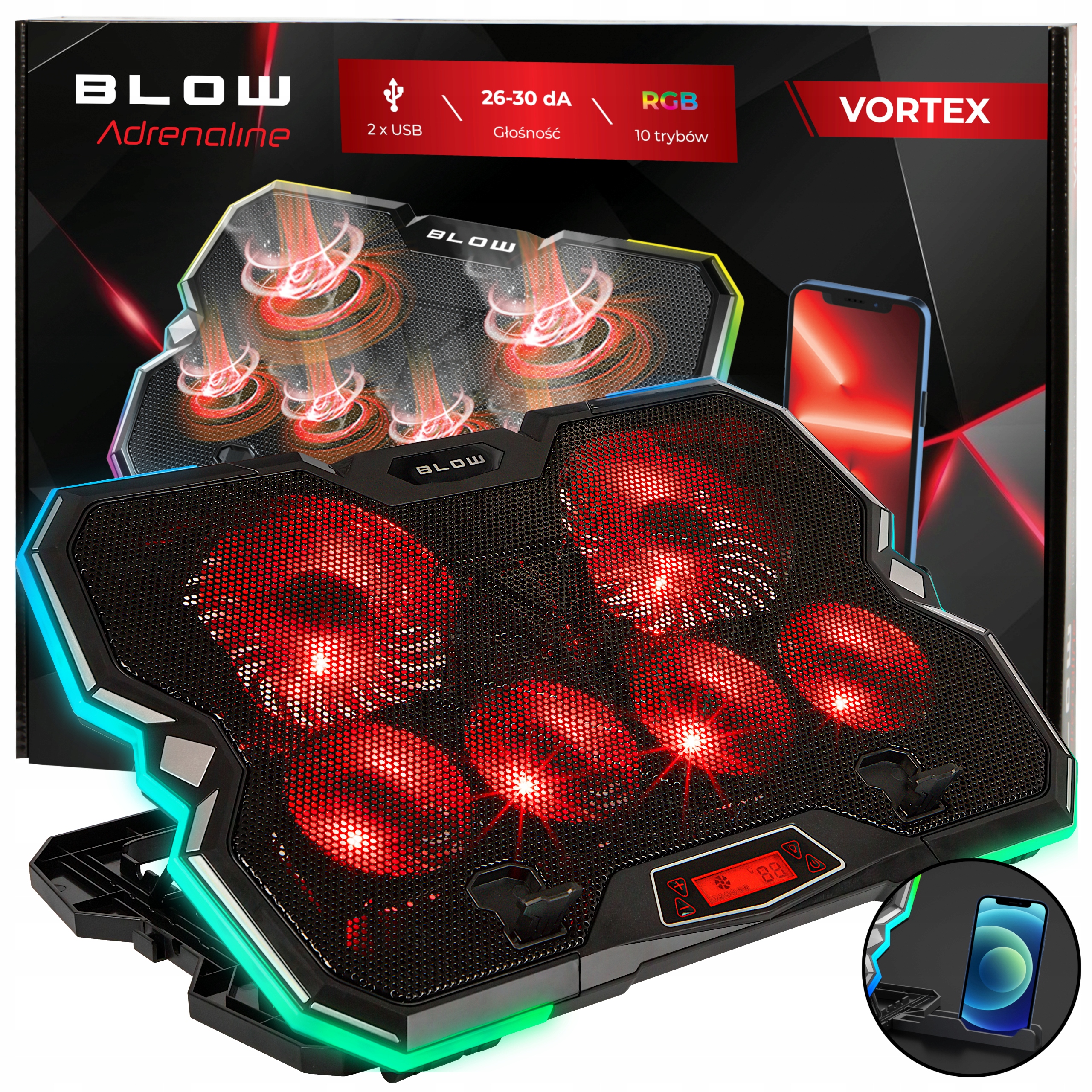 

Podstawka Podkładka Chłodząca Laptop Led Rgb Usb