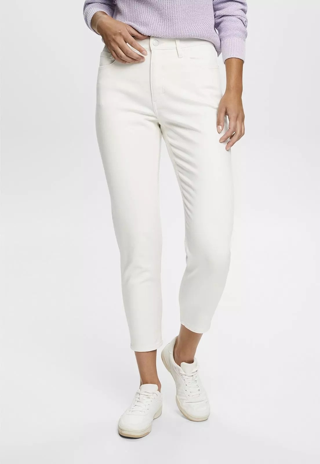 Esprit Bílé Džíny Úzké Nohavice S Vysokým Pasem Bavlna 32/30 6FA