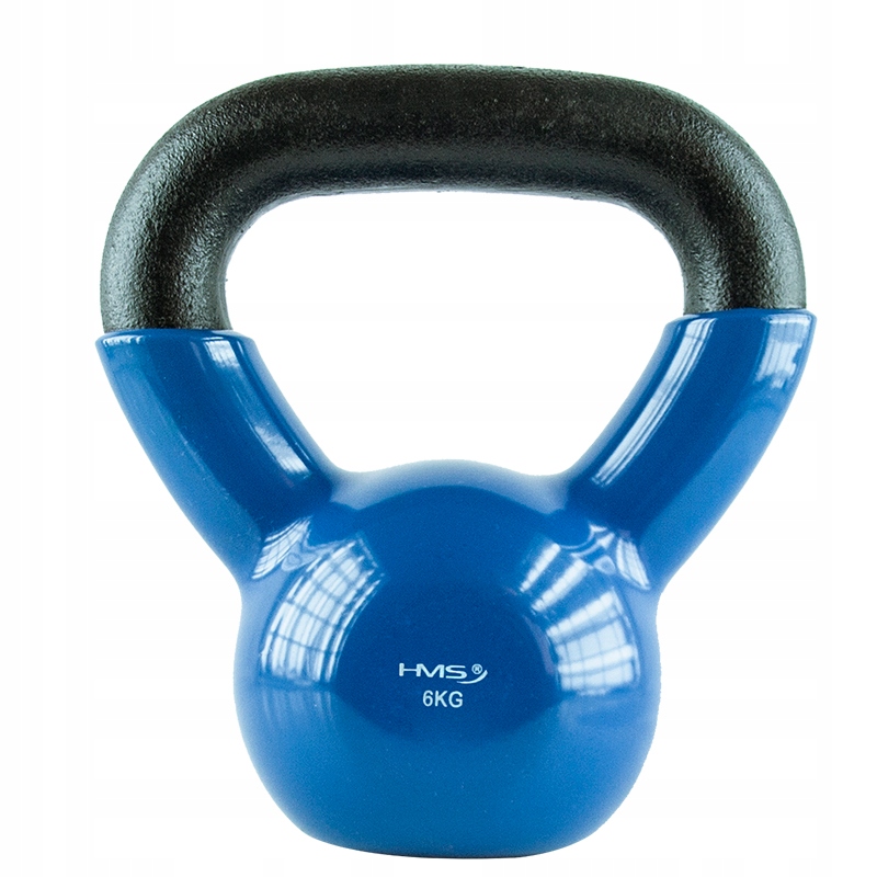 Kettlebell Żeliwny Winylowy Hms Knv 6 kg Do Treningu Siłowego i Fitness