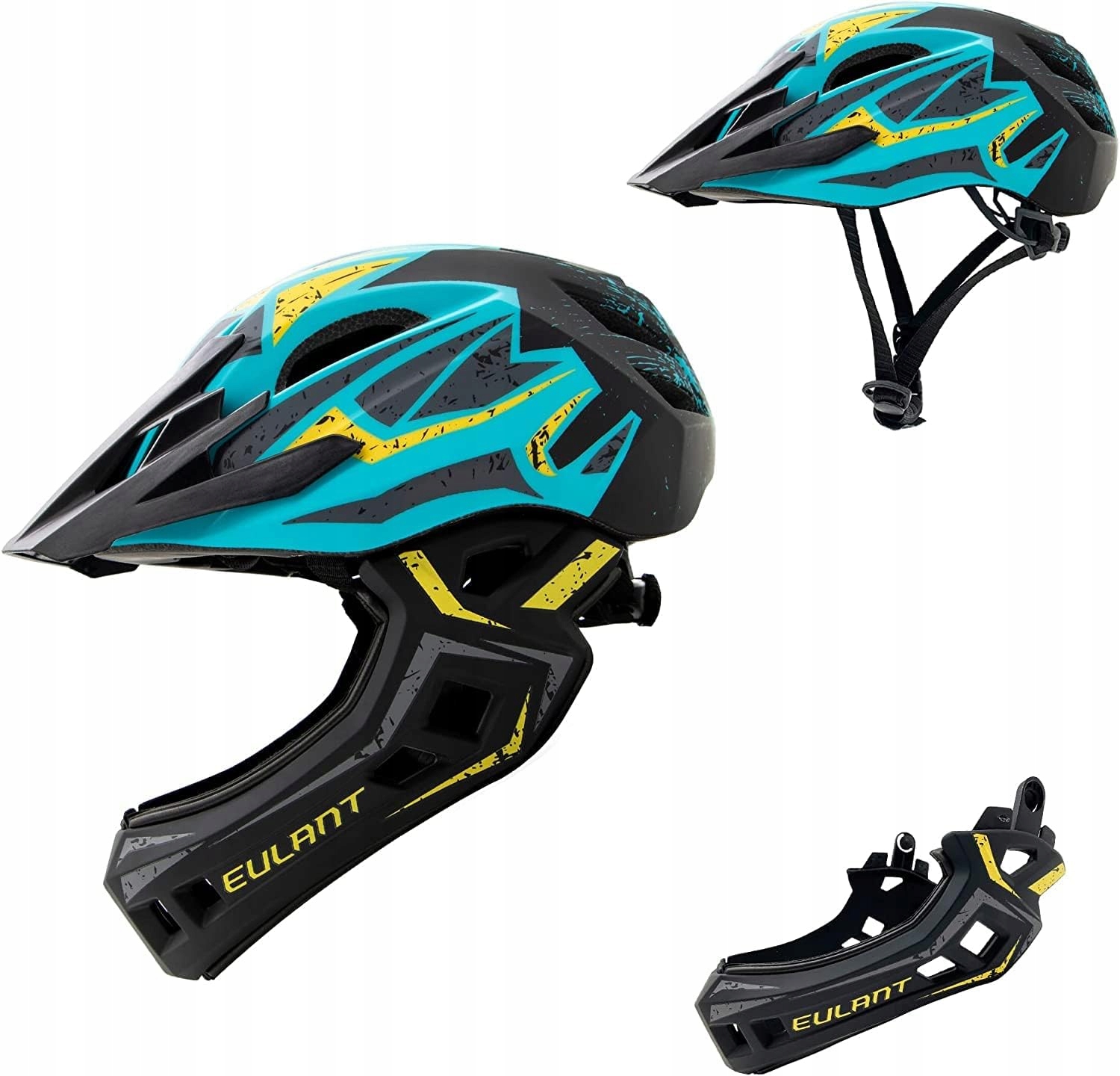 Dziecięcy Kask Rowerowy Z Podbródkiem Downhill 52-56 cm
