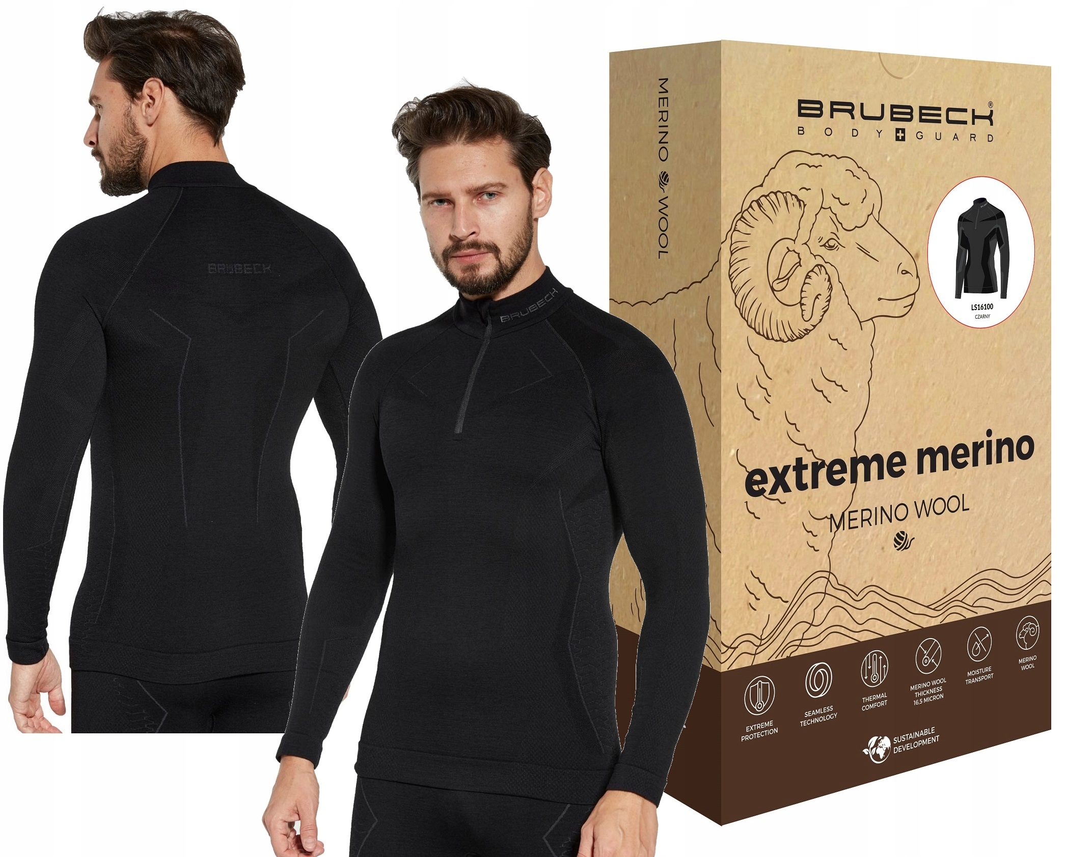 Koszulka termiczna na narty męska Bluza Termoaktywna Na Zimę Do -30°C -2XL