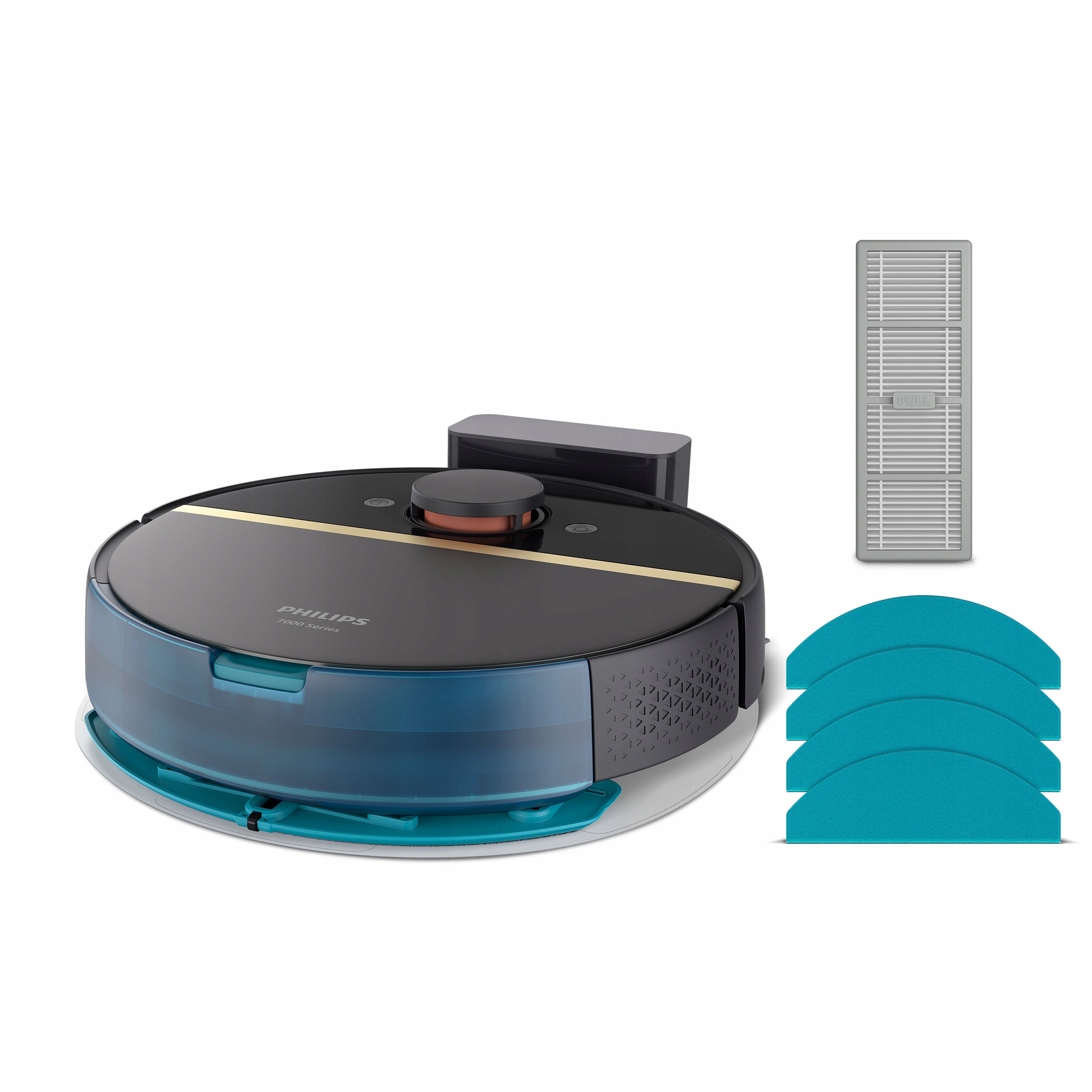 Uklízecí robot a mop Philips Aqua 7000 XU7000/01 5000Pa WiFi Černá