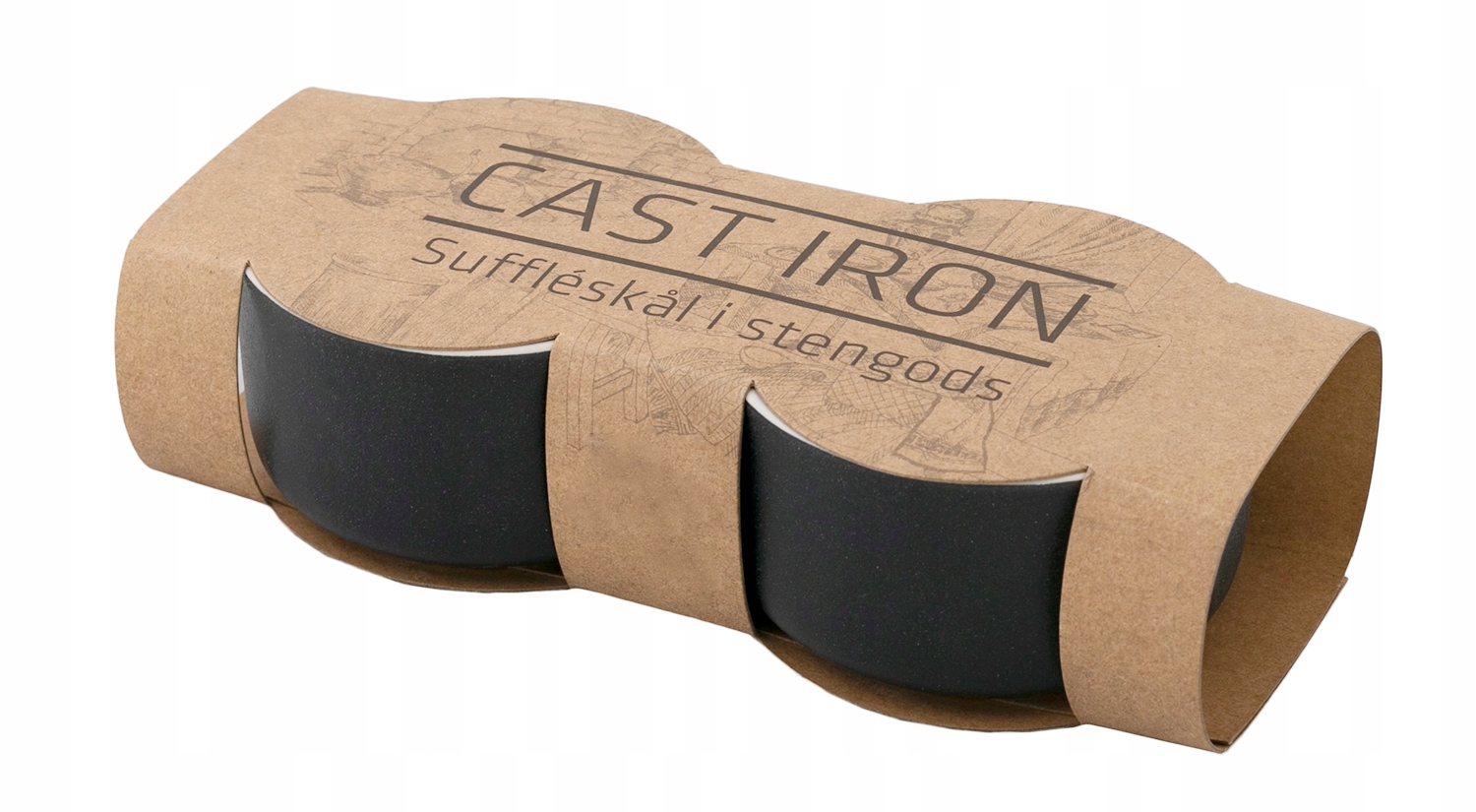 KOMPLET KAMIONKOWYCH NACZYŃ czarne 200ml Linia CAST IRON