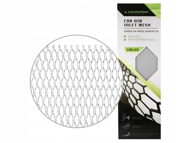 Siatka maskująca z aluminium oczko 8x25mm 100x33cm