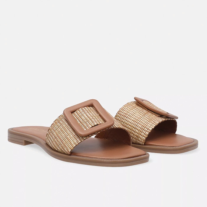 Venezia 13036 Raf Nat-no hnědé nazouváky vel.36 slaměný výplet Kochland