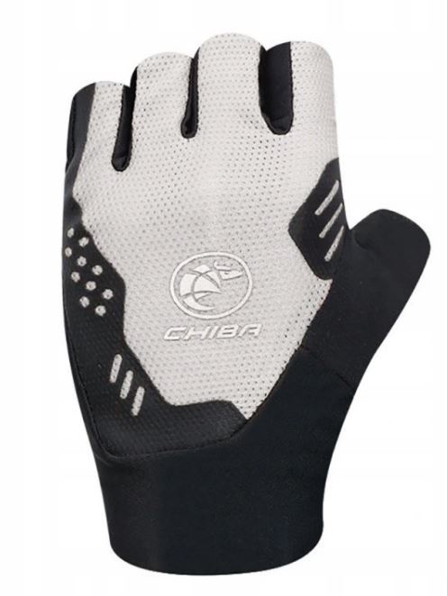 CHIBA rękawiczki TEAMGLOVE żelowe czarno białe