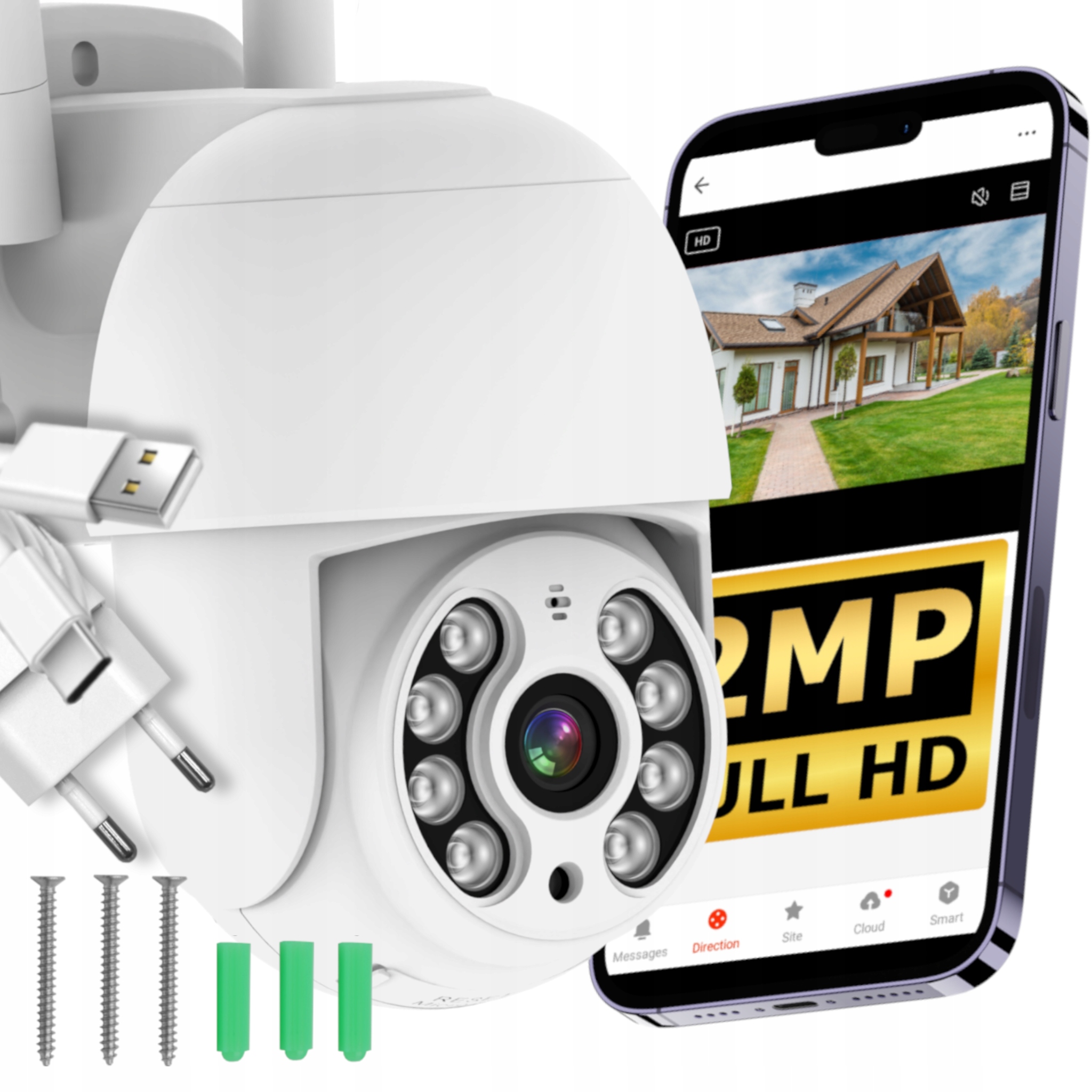 Kamera Wifi Ip Smart Obrotowa Fullhd 2MP Monitoring 1080p Zoom 4x Detekcja