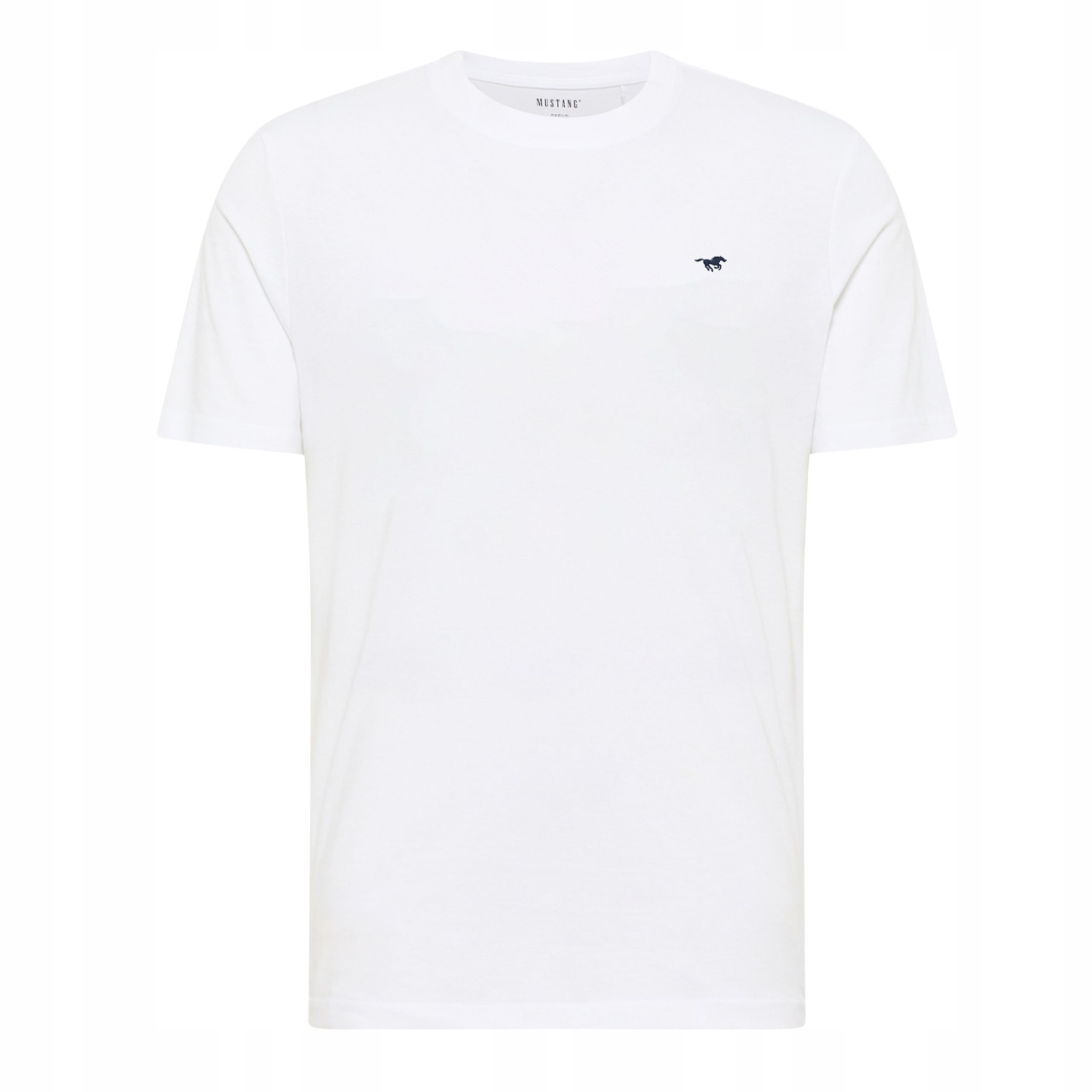 Pánské tričko Mustang Style Alex Bílé Bavlněné Casual 4XL