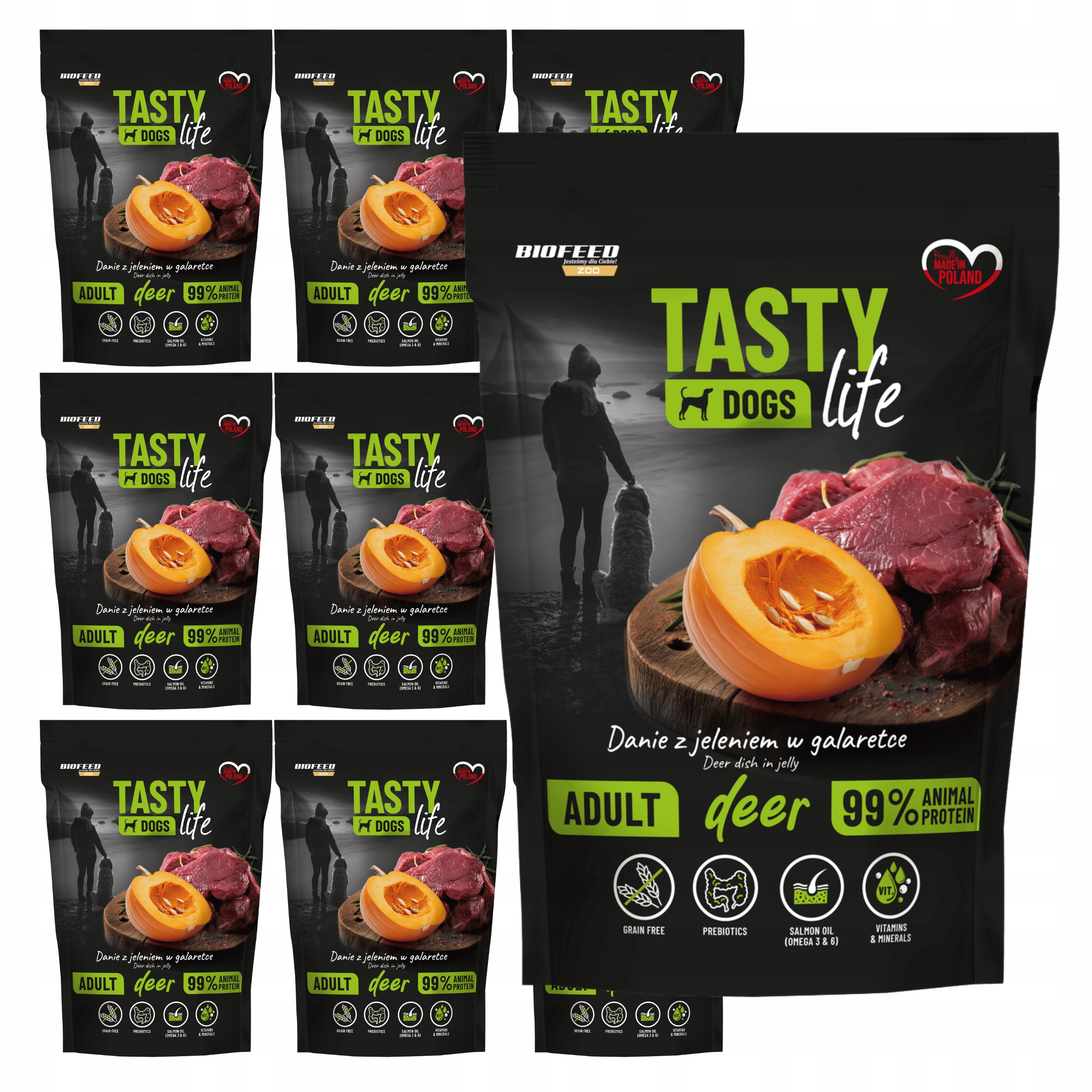 Krmivo pro psy Biofeed Tasty Life Adult Jelen v želé 10 x 500 g