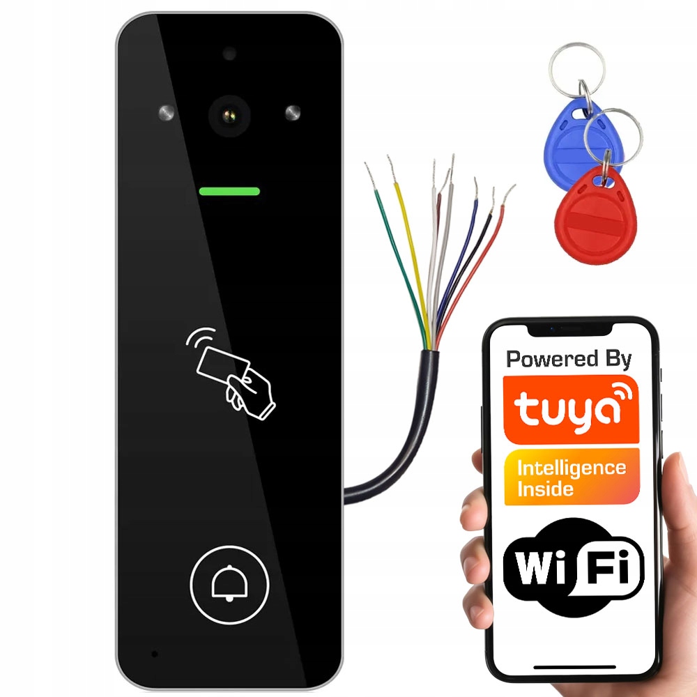 Zamek Elektroniczny do Drzwi Furtki na Kartę Brelok Rfid Domofon WiFi Tuya