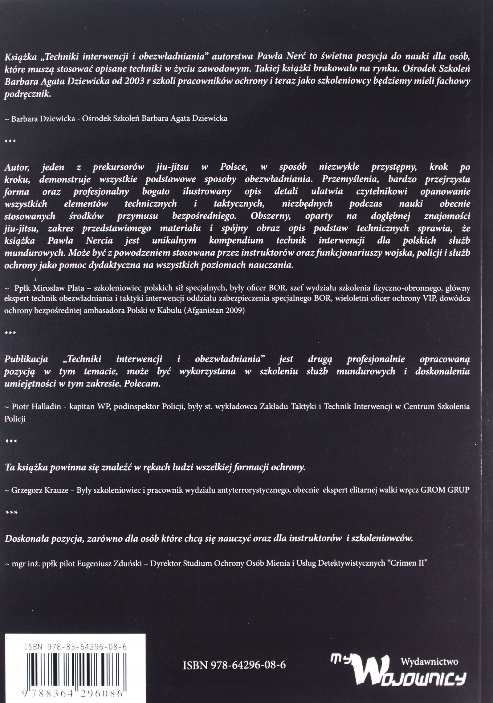 TECHNIKI INTERWENCJI I OBEZWŁADNIANIA - Paweł Nerć [KSIĄŻKA] Stan opakowania oryginalne