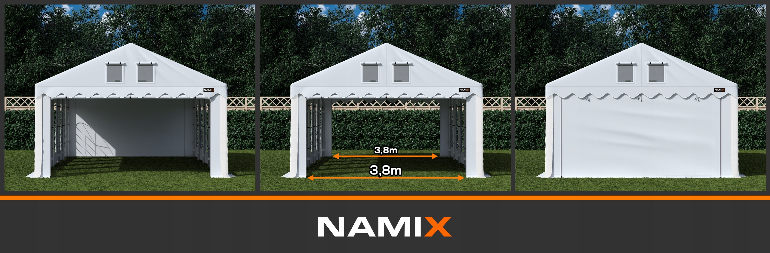 Намет для садової вечірки COMFORT 5x8 РІЗНІ КОЛЬОРИ Виробник: NAMIX