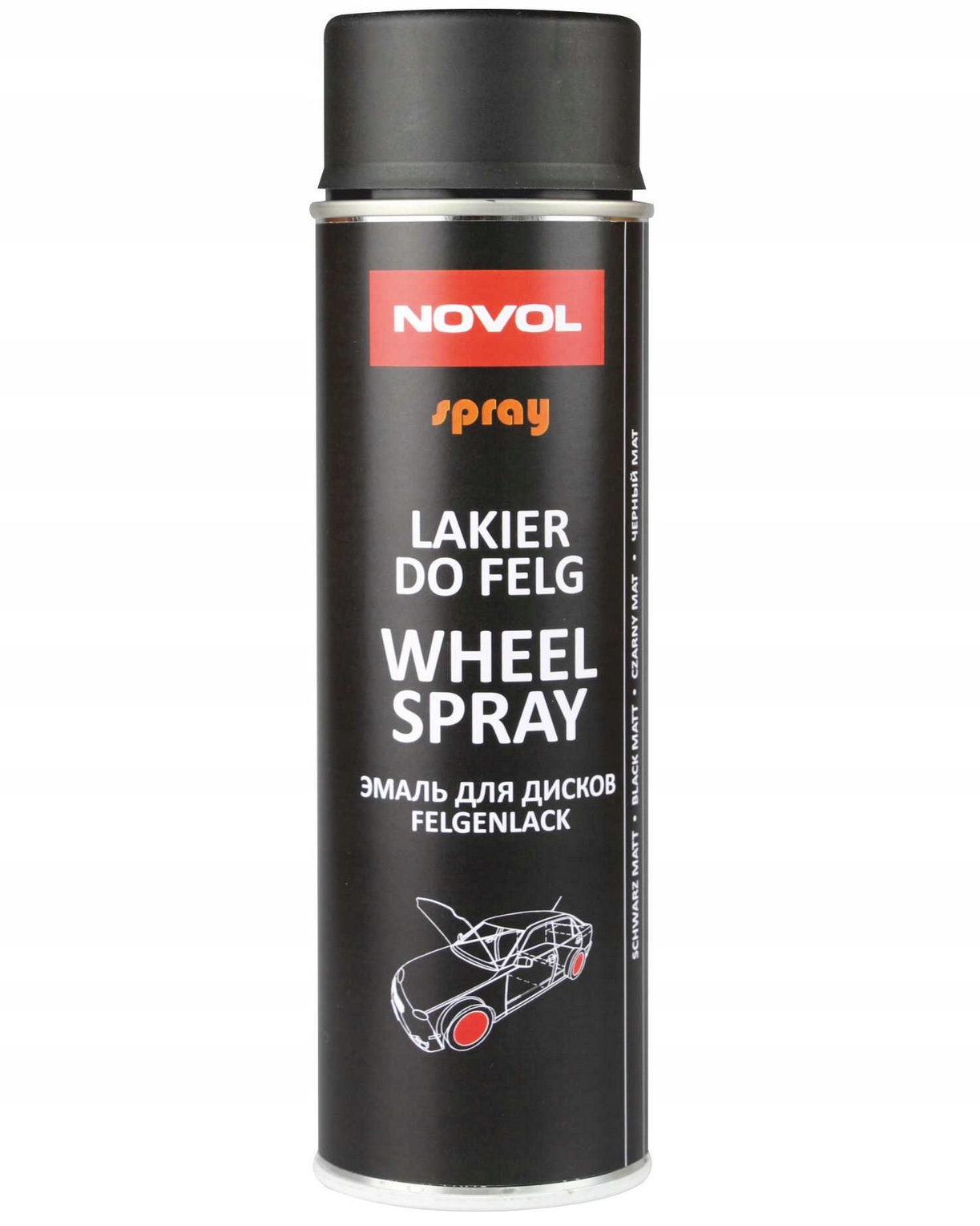 Novol Wheel lakier do felg spray Czarny Mat 500 ml