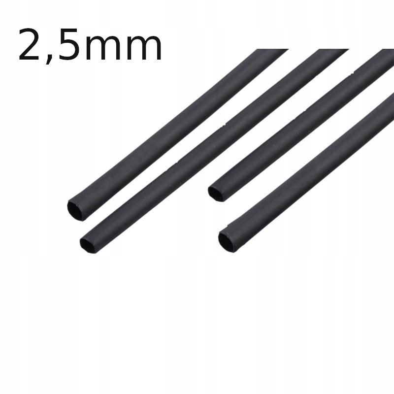 koszulki RURKI TERMOKURCZLIWE 2,5mm 1m 10szt