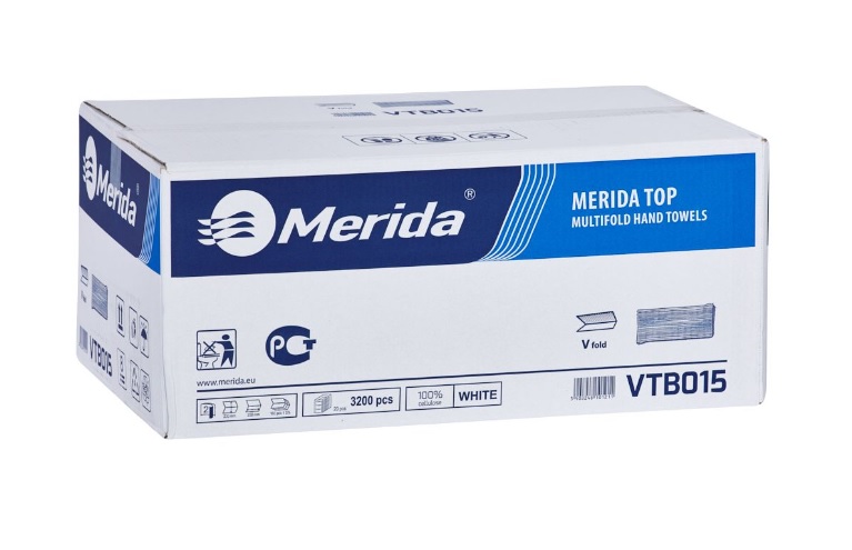 Levně Merida Papírové Ručníky Zz Bílé 3200 Ks VTB015