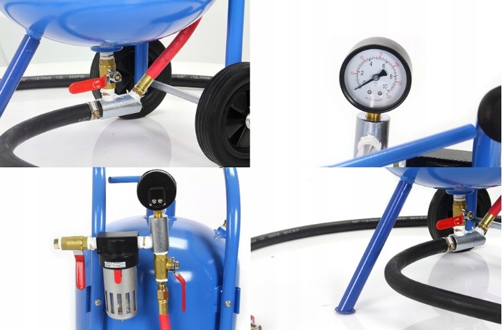 PIASKARKA SYFONOWA WARSZTATOWA 38L MOBILNA + DYSZE + MASKA ZESTAW Marka Ripper