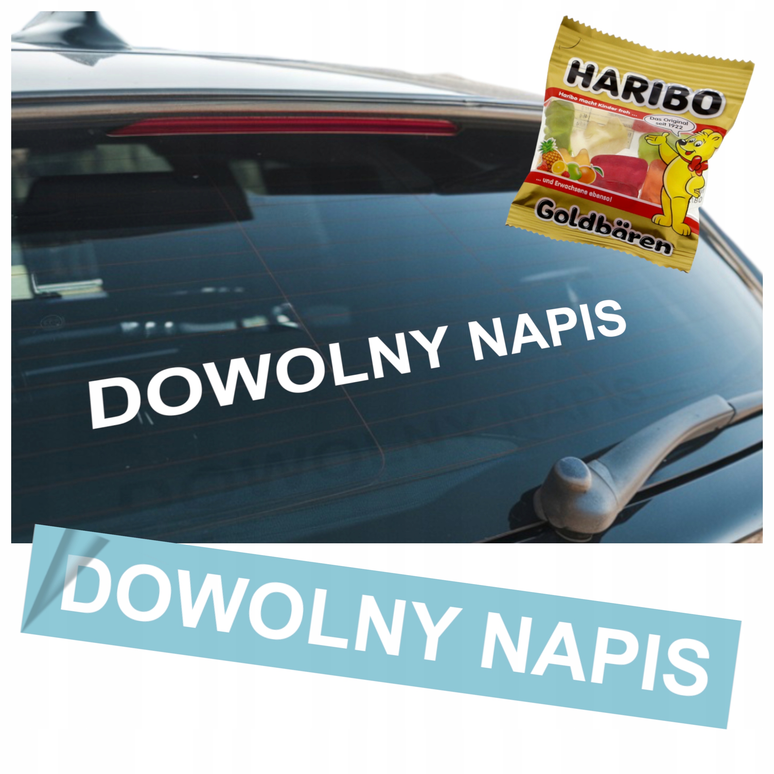 Naklejka Z Napisem na samochód szybę Twój Napis Tekst Cytat Imię 40cm