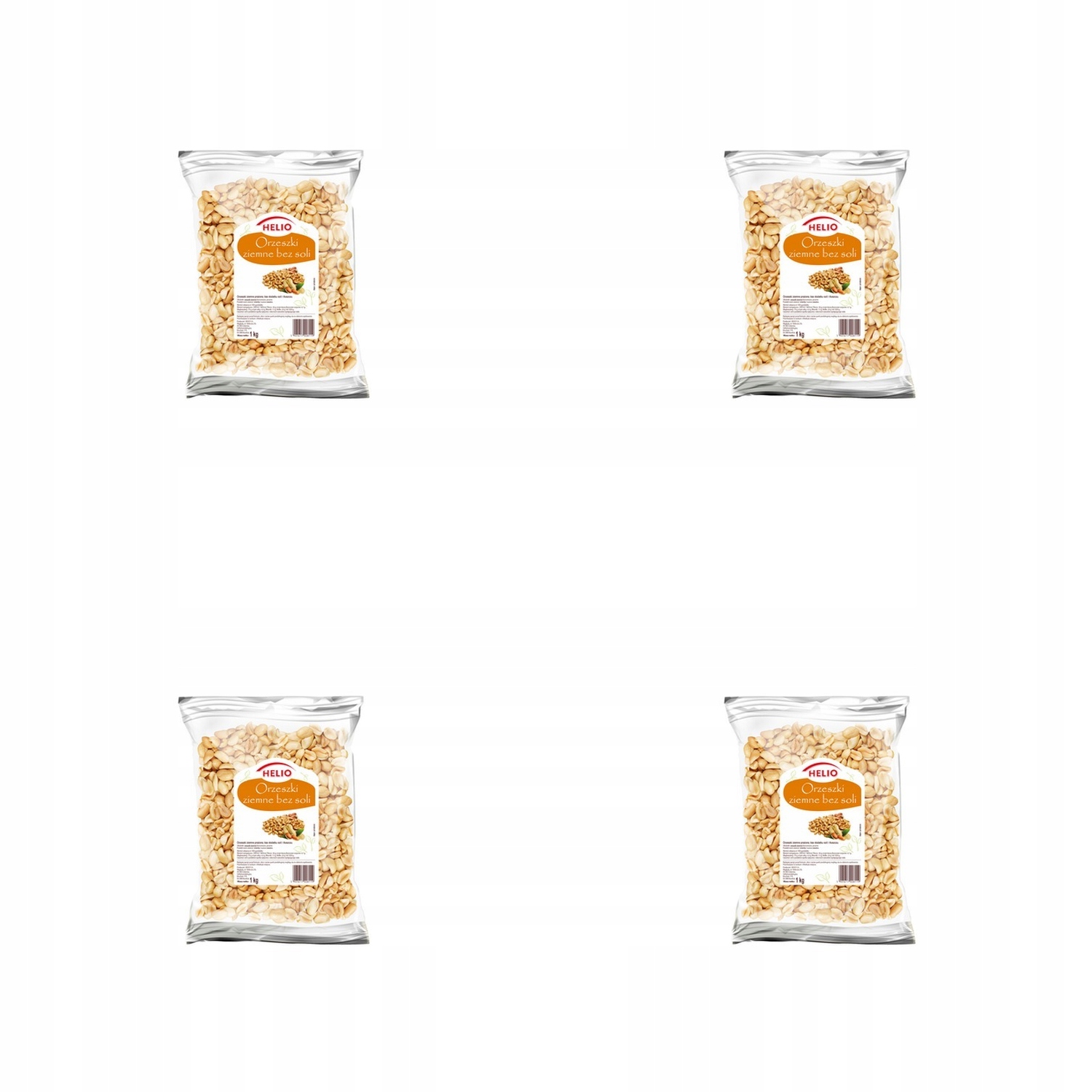 4 x 1 kg Arašídy bez soli helio Karton
