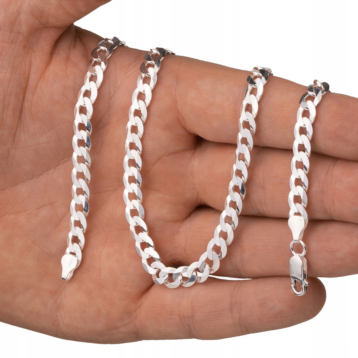 Stříbrný Řetízek Pancíř 60 CM Řetěz 6,4 MM 925