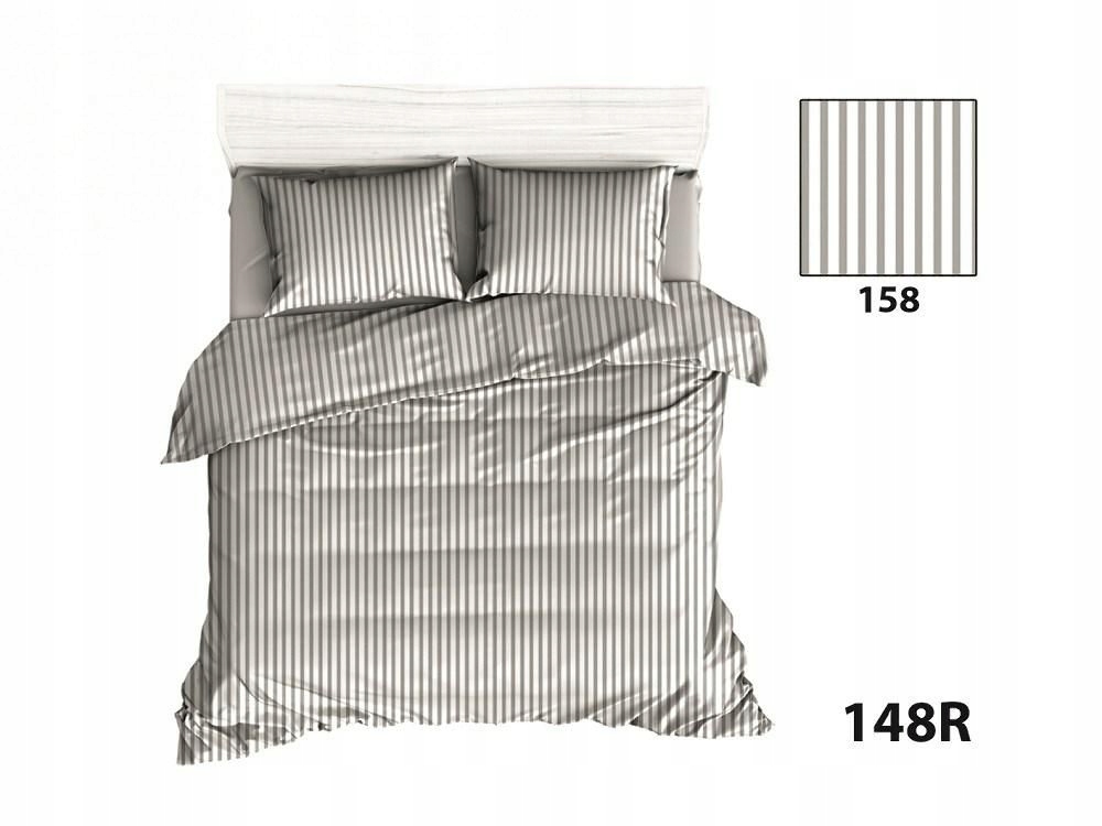 Povlečení 160x200 proužky šedé bílé