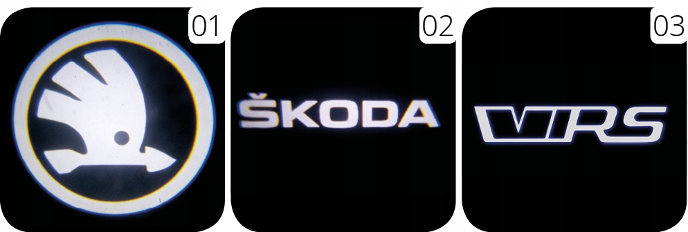 Skoda LED Projector HD логотип Octavia III IV Yeti