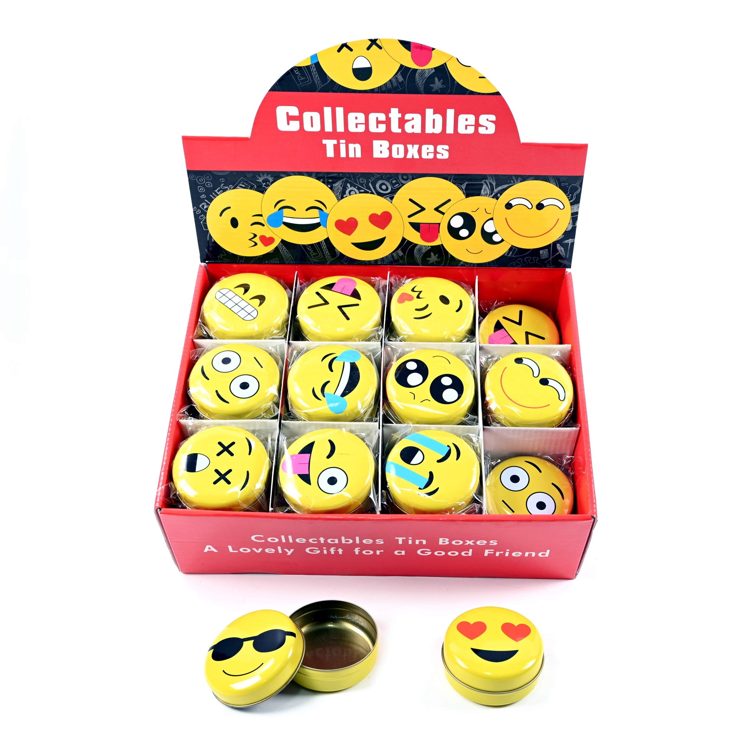 Mini Kovová Krabička Plechovka Emoji Sada 36 Ks