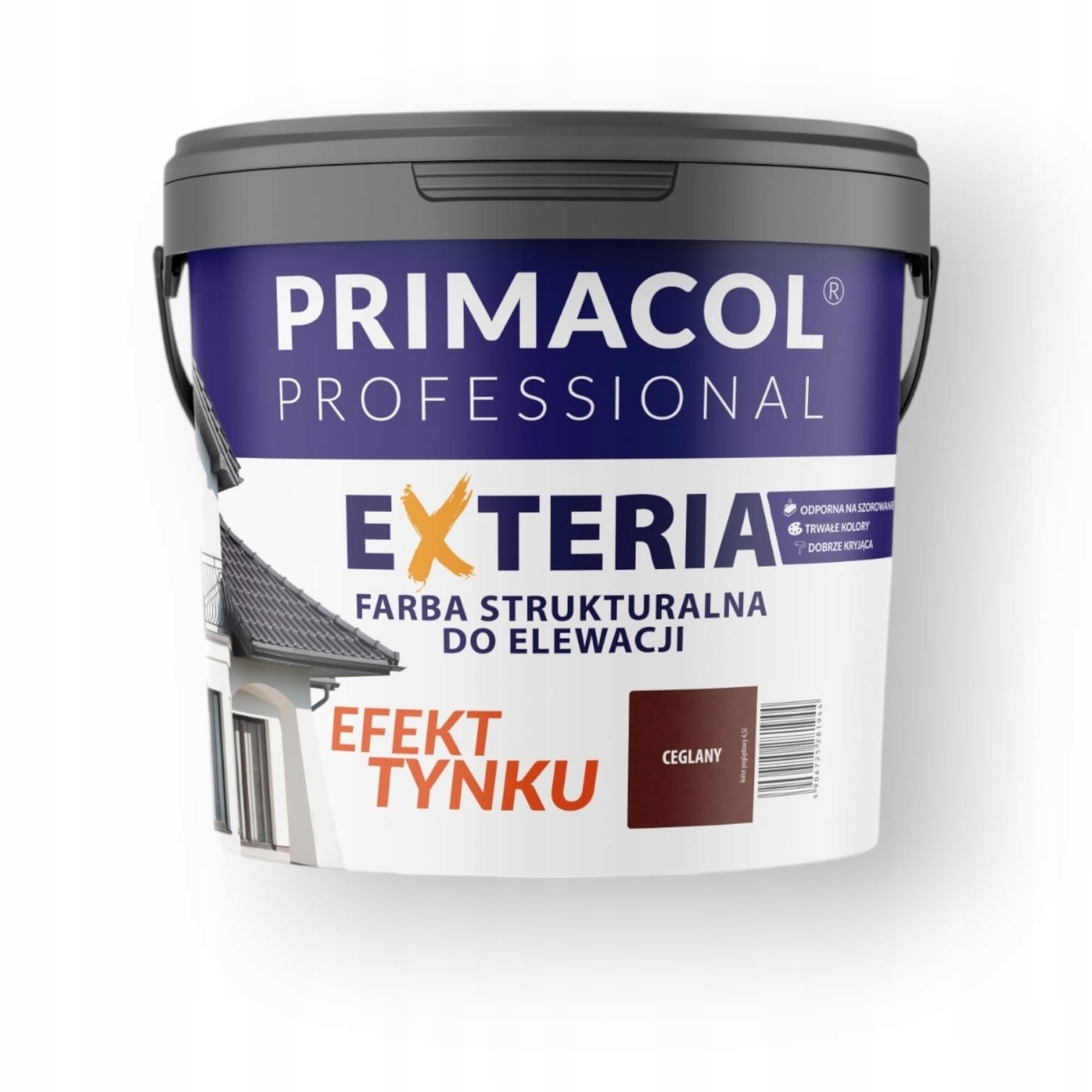 Primacol Farba Elewacyjna Strukturalna Fasadowa Exteria 4,5L Ceglany