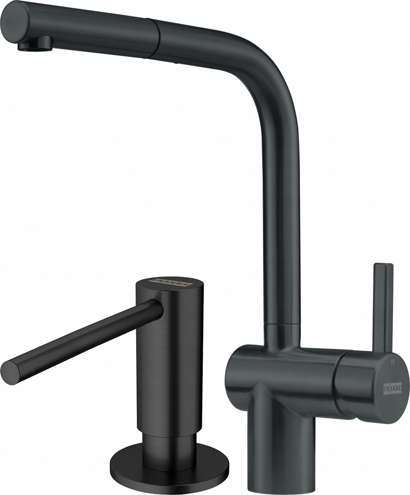 Zestaw Franke Czarna Stal szlachetna (115.0550.427 112.0717.102) bateria