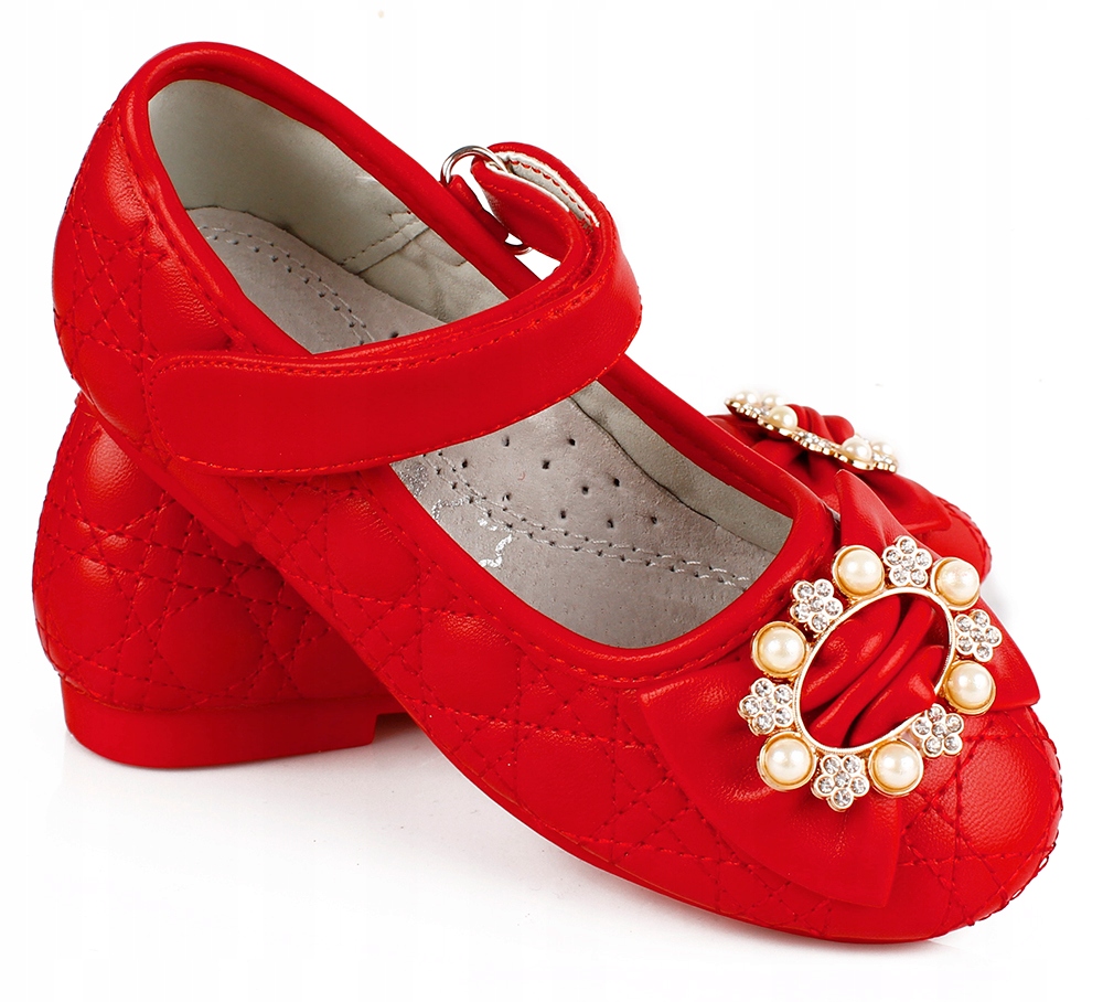 BALERINKI czerwone APAWWA MOKASYNY wk skóra 30 Materiał skóra ekologiczna