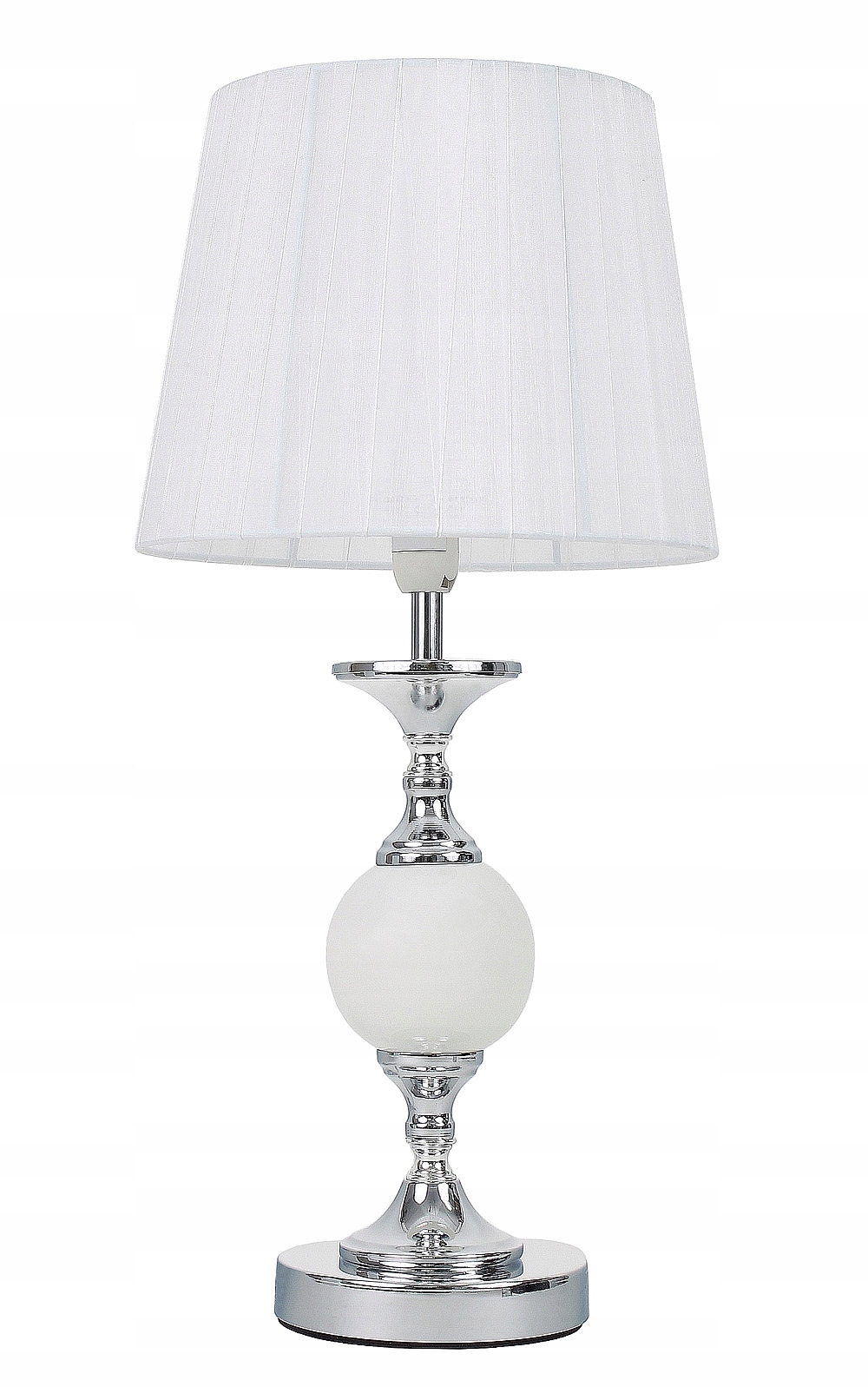 

Biała lampa nocna nowoczesna biało-srebrna