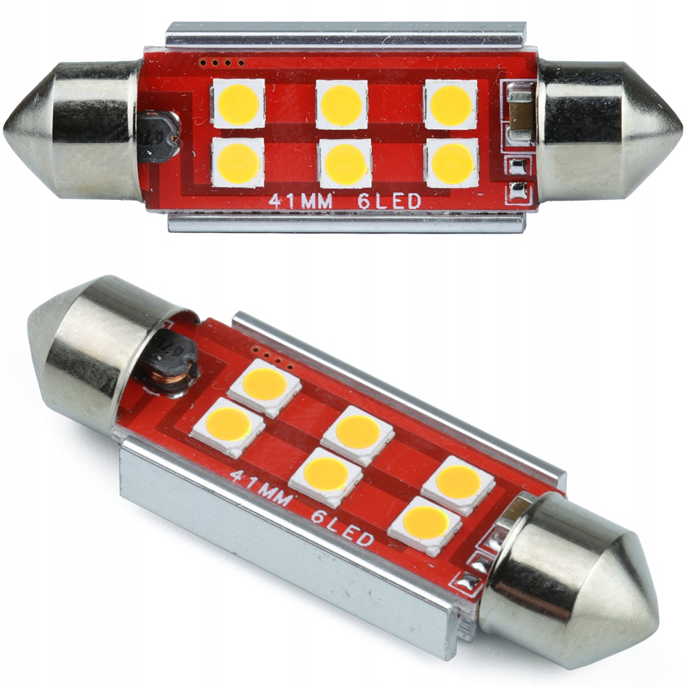 

C5W 6 Led 3535 Canbus 12/24V 41 42mm Pomarańczowa