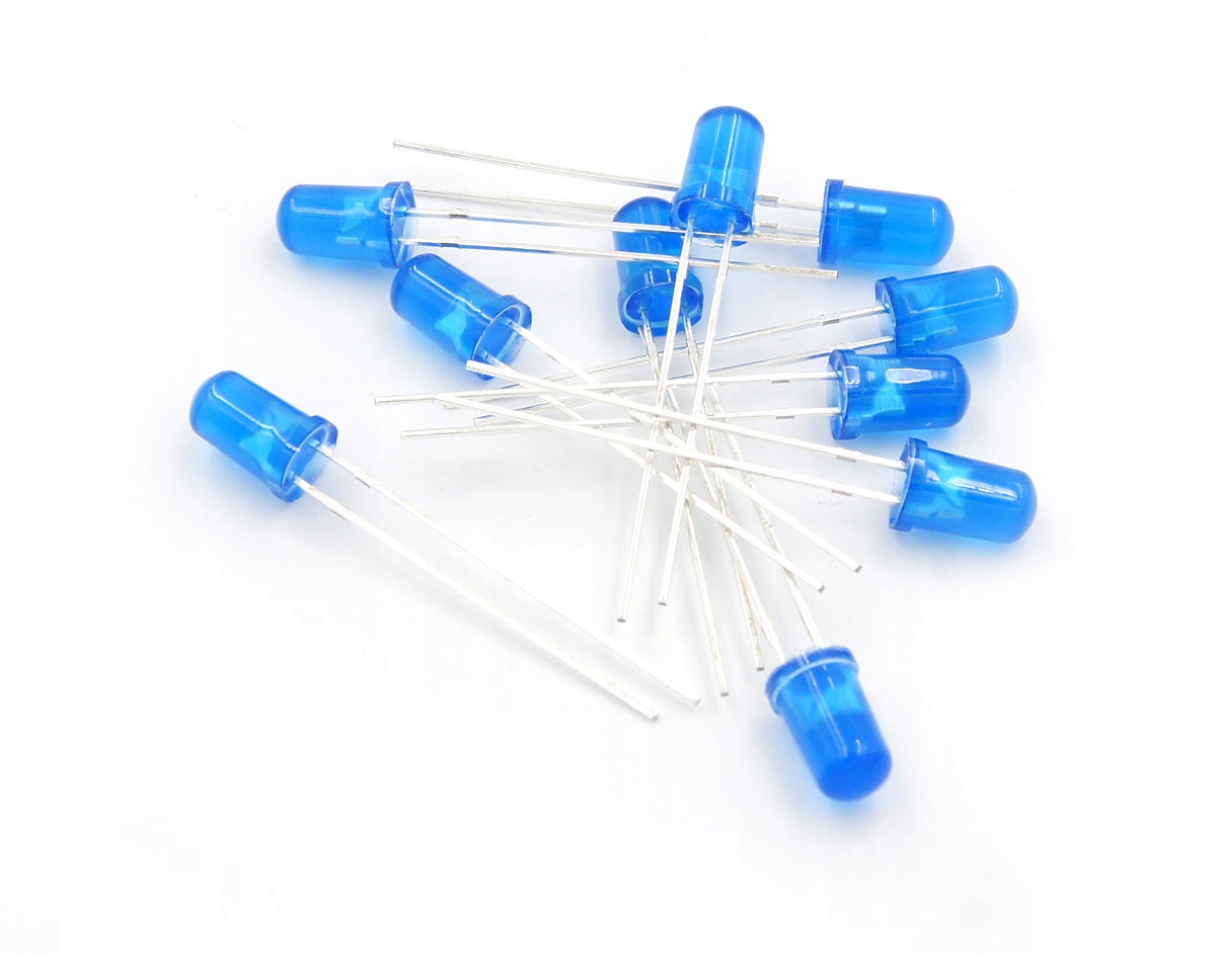 

10 x Dioda Led 5mm dyfuzyjna do Arduino Niebieska