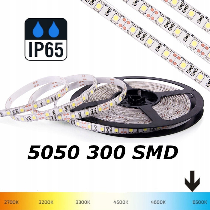 

Taśma Led 5050 300 IP65 Wodoodporna Biała Zimna
