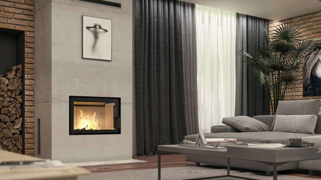 Wkład kominkowy powietrzny Defro Home IMPULS ME Szerokość 819 mm