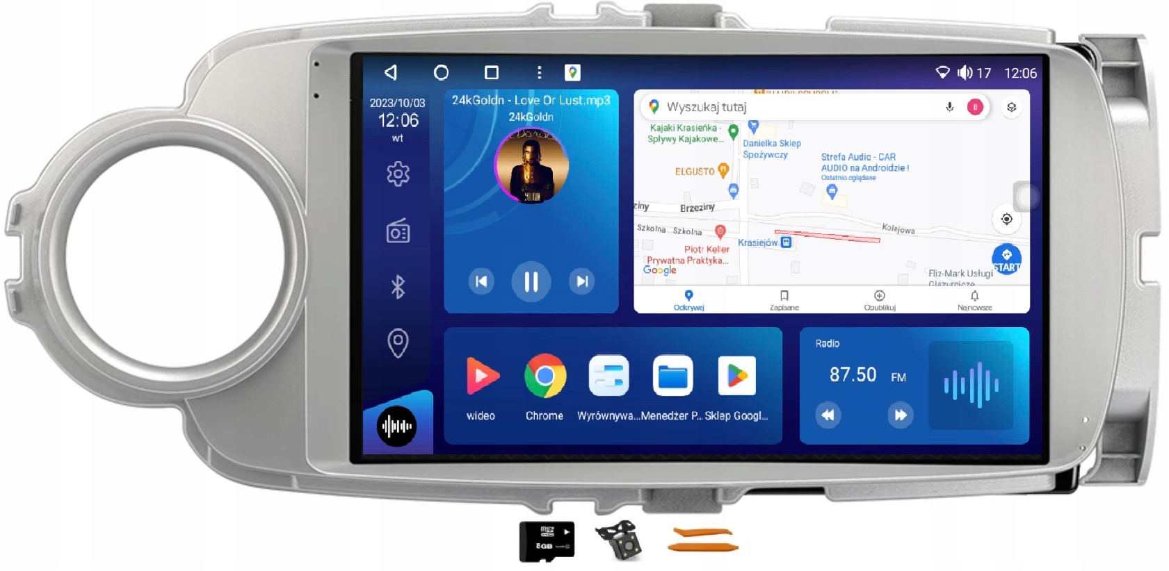 Rádio Android Navigácia Qled Carplay Lte 64GB Gps Dsp Toyota Yaris 3 11-19