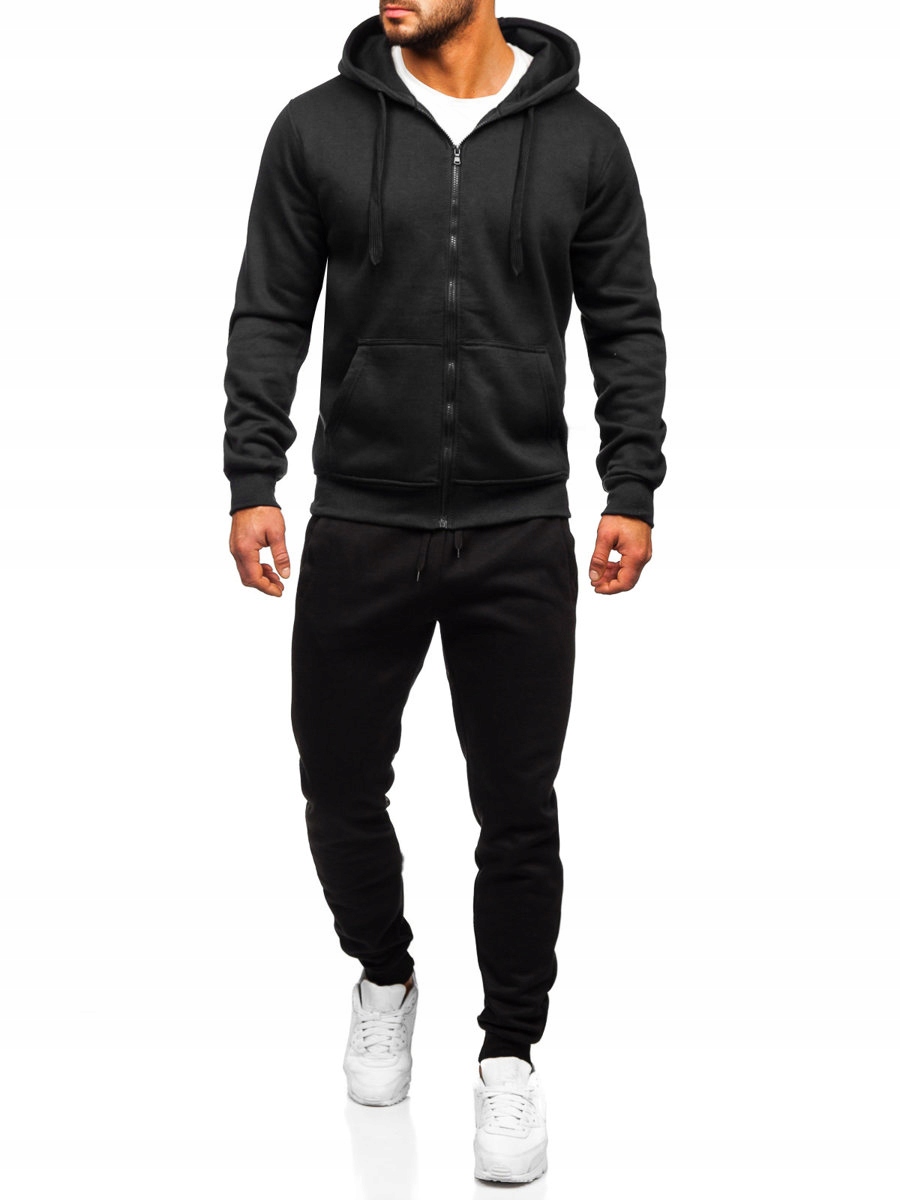 

Dres Męski Bluza Spodnie Czarne D004 Denley_xl