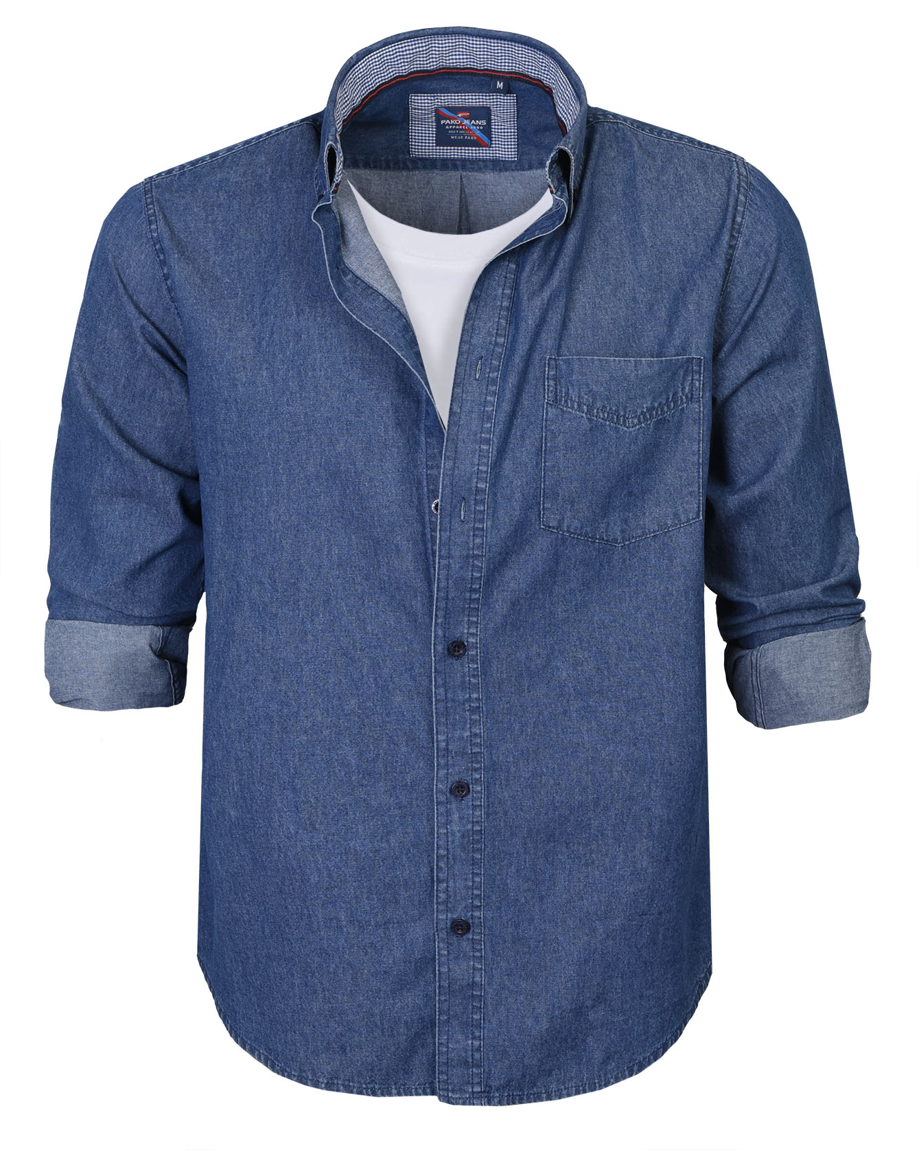 Pánská džínová košile s dlouhým rukávem Regular Fit, bavlněná Pako Jeans