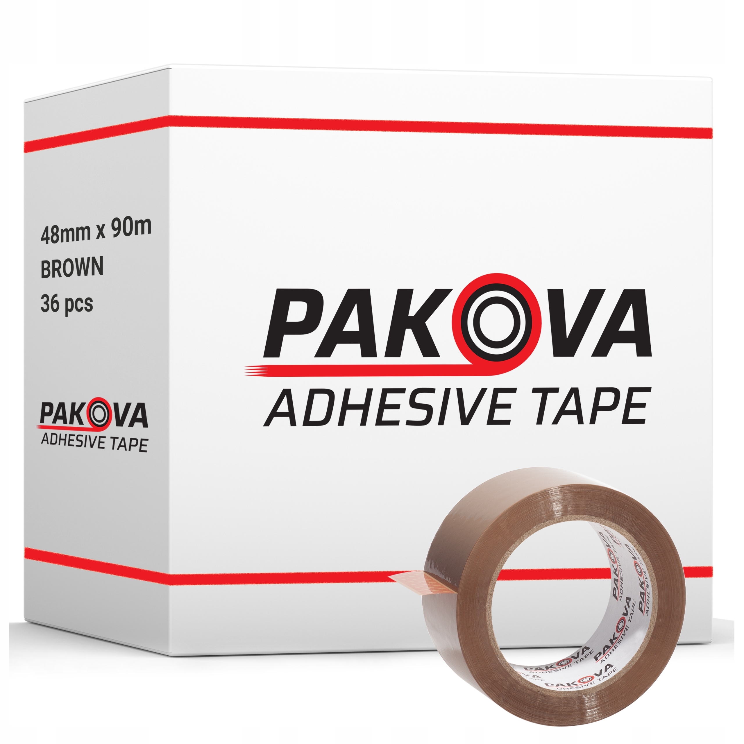 Taśma Pakowa Brązowa 48/100y Klejąca Mocna Pakova 36szt