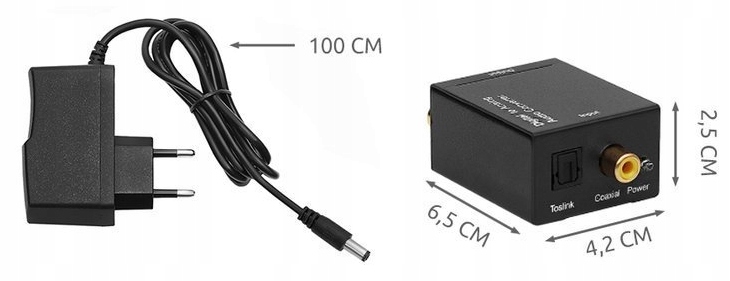 Konwerter optyczny sygnału audio toslink RCA (2253 Marka bez marki