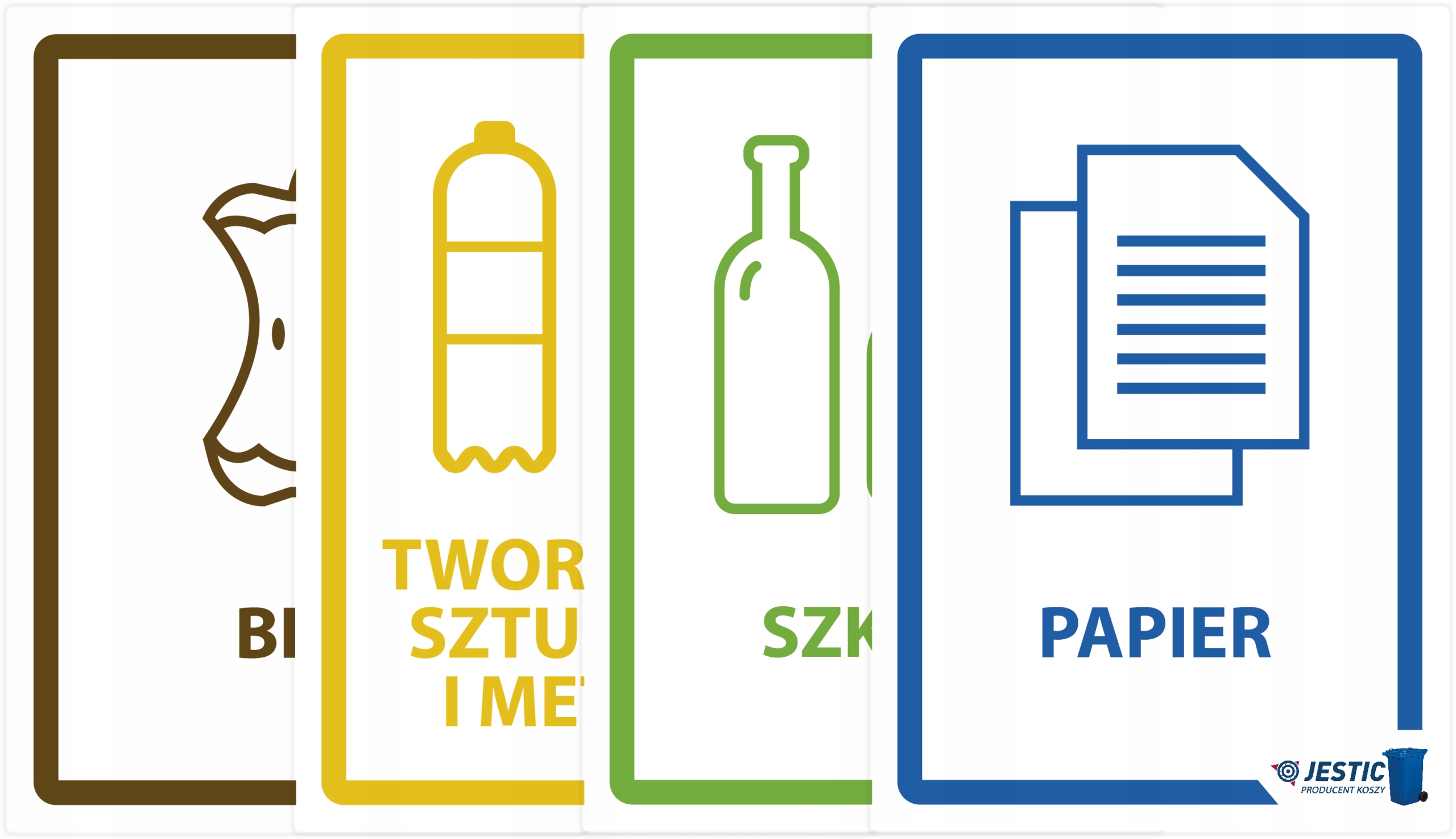 

Naklejki Na Kosz Segregacja Śmieci 30CM A4 4 Szt