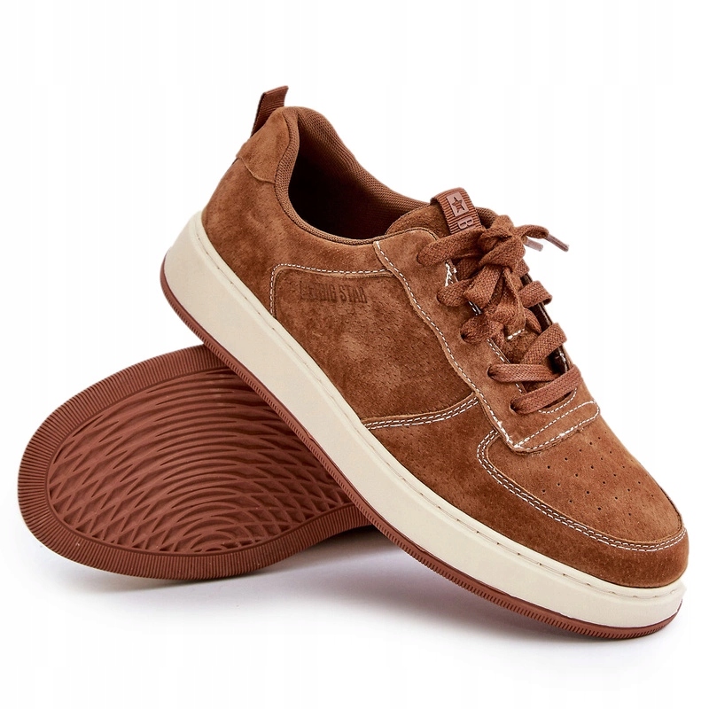 Pánské Semišové Tenisky Na Platformě Big Star OO174014 Hnědé 43