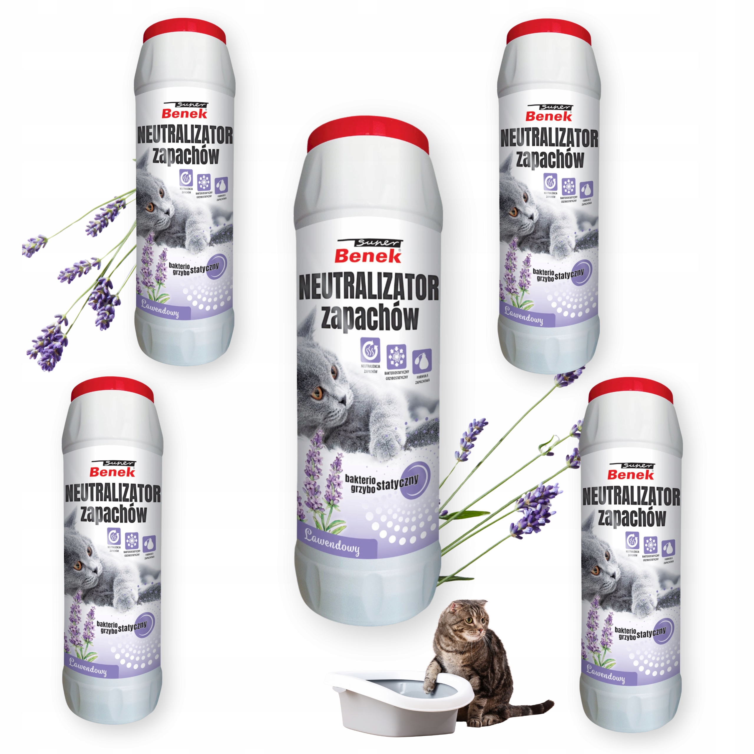 Levně Neutralizátor Vůně Levandule Benek Sada 5 Kusů Přírodních Granulí