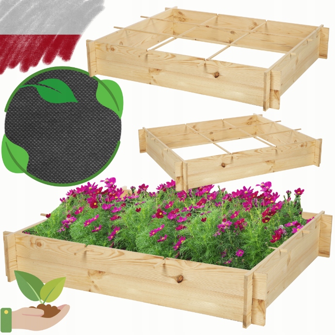 Truhlíky na zeleninu bylinky záhon vyvýšený květináč bylinkový záhon 120x100 cm Eko