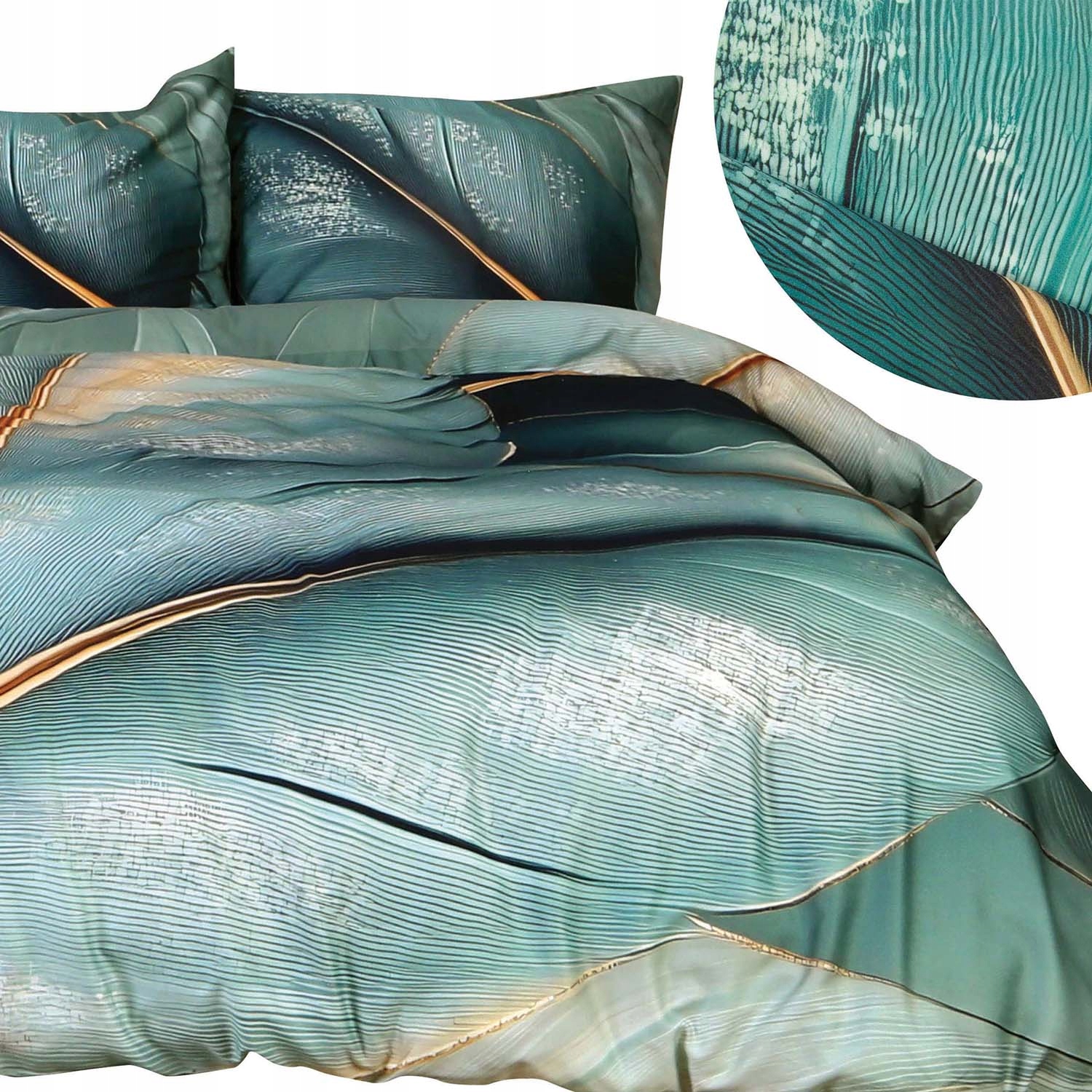 Pościel satynowa satyna bawełniana Satynlove Premium 160x200 Zielona Turkus
