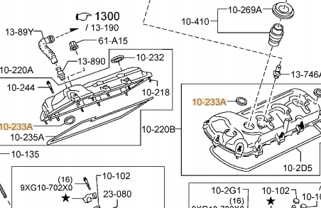 ORING USZCZELKA POKRYWY ZAWORÓW OE MAZDA CX-9 3.7 Numer katalogowy części CY01-10-233